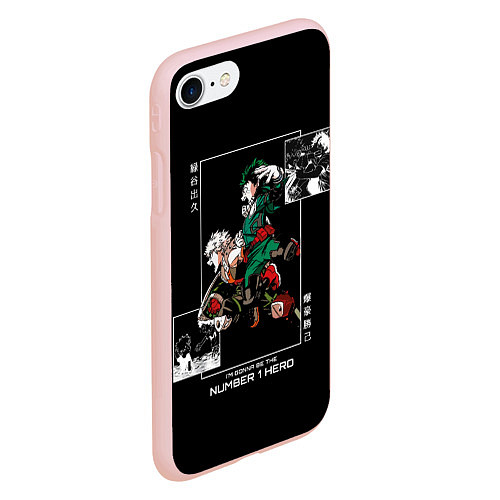 Чехол iPhone 7/8 матовый Бакуго и Деку станут номером 1 / 3D-Светло-розовый – фото 2
