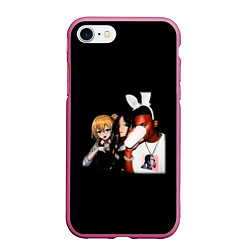 Чехол iPhone 7/8 матовый Gangsta kaguya, цвет: 3D-малиновый