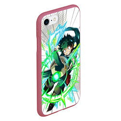 Чехол iPhone 7/8 матовый ДЭКУ Boku no Hero Academia, цвет: 3D-малиновый — фото 2