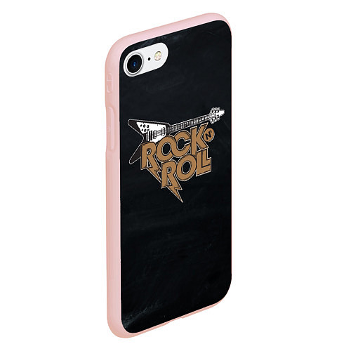 Чехол iPhone 7/8 матовый Rock n Roll Гитара / 3D-Светло-розовый – фото 2