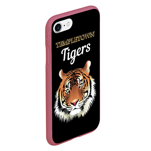 Чехол iPhone 7/8 матовый Templetown Tigers / 3D-Малиновый – фото 2