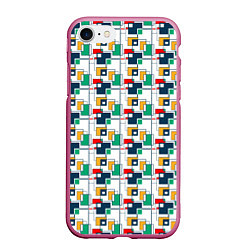 Чехол iPhone 7/8 матовый Геометрия, цвет: 3D-малиновый