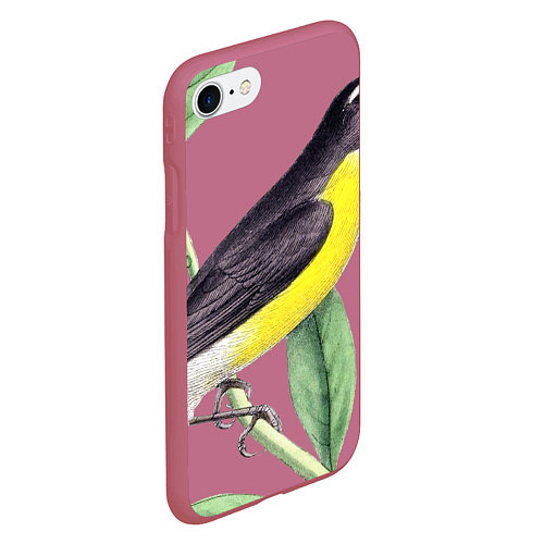 Чехол iPhone 7/8 матовый Птица / 3D-Малиновый – фото 2