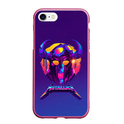 Чехол iPhone 7/8 матовый Metallica Neon, цвет: 3D-малиновый
