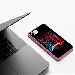 Чехол iPhone 7/8 матовый Тур Металлики, цвет: 3D-малиновый — фото 2