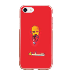 Чехол iPhone 7/8 матовый Энди Уорхол - Красный Ленин, цвет: 3D-светло-розовый