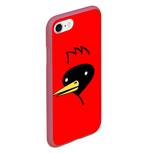 Чехол iPhone 7/8 матовый Омская Птица / 3D-Малиновый – фото 2