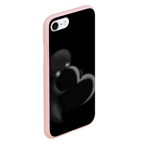 Чехол iPhone 7/8 матовый Сердце / 3D-Светло-розовый – фото 2