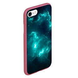 Чехол iPhone 7/8 матовый Галактическое сияние, цвет: 3D-малиновый — фото 2