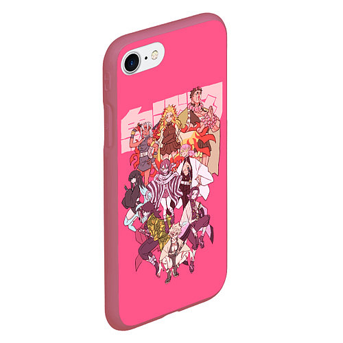 Чехол iPhone 7/8 матовый Slayers on pink / 3D-Малиновый – фото 2