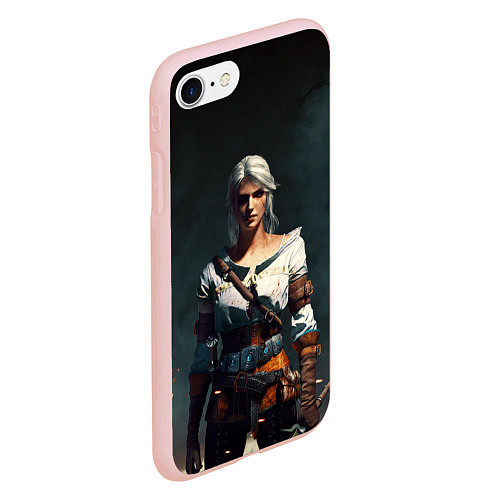 Чехол iPhone 7/8 матовый THE WITCHER CIRI / 3D-Светло-розовый – фото 2