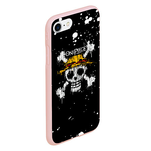 Чехол iPhone 7/8 матовый Весылый Роджер One Piece / 3D-Светло-розовый – фото 2