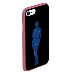 Чехол iPhone 7/8 матовый Девушка космос, цвет: 3D-малиновый — фото 2