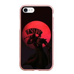 Чехол iPhone 7/8 матовый Красная луна, цвет: 3D-светло-розовый