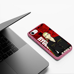Чехол iPhone 7/8 матовый Кэн Рюгудзи Токийские мстители, цвет: 3D-малиновый — фото 2