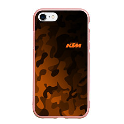 Чехол iPhone 7/8 матовый KTM КТМ CAMO RACING, цвет: 3D-светло-розовый