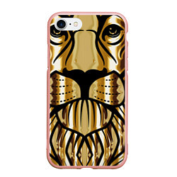 Чехол iPhone 7/8 матовый Лев, цвет: 3D-светло-розовый