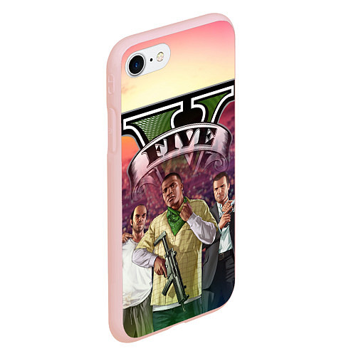 Чехол iPhone 7/8 матовый GTA V TEAM FOREVER AND EVER / 3D-Светло-розовый – фото 2
