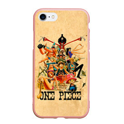 Чехол iPhone 7/8 матовый One Piece пираты Соломенной Шляпы