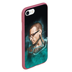 Чехол iPhone 7/8 матовый CHESTER LINKIN PARK ЛИНКИН ПАРК Z, цвет: 3D-малиновый — фото 2