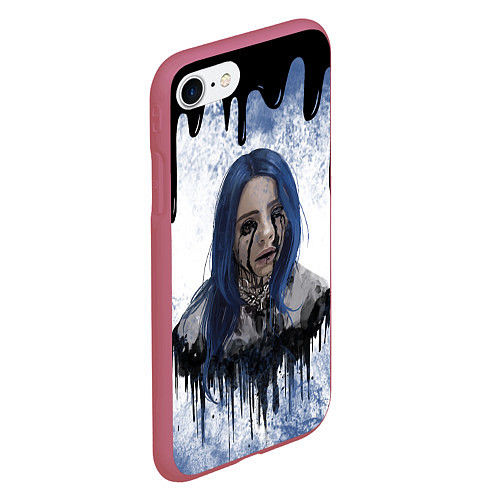 Чехол iPhone 7/8 матовый BILLIE EILISH БИЛЛИ АЙЛИШ Z / 3D-Малиновый – фото 2