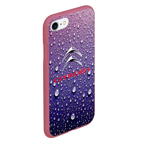 Чехол iPhone 7/8 матовый Citroёn Storm Ситроен ливень / 3D-Малиновый – фото 2