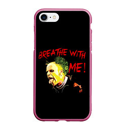 Чехол iPhone 7/8 матовый Breathe whith me, цвет: 3D-малиновый