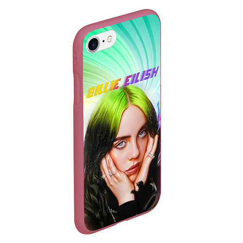 Чехол iPhone 7/8 матовый BILLIE EILISH БИЛЛИ АЙЛИШ Z / 3D-Малиновый – фото 2