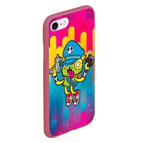Чехол iPhone 7/8 матовый Crazy Bomberman / 3D-Малиновый – фото 2