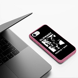 Чехол iPhone 7/8 матовый People shit, цвет: 3D-малиновый — фото 2