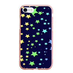 Чехол iPhone 7/8 матовый Звезды, цвет: 3D-светло-розовый