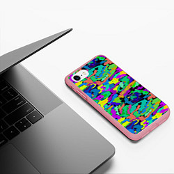 Чехол iPhone 7/8 матовый Камуфляж в ярких тонах, цвет: 3D-баблгам — фото 2