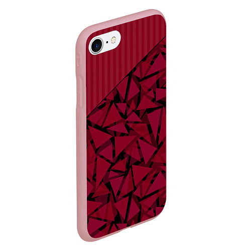 Чехол iPhone 7/8 матовый Красный комбинированный узор / 3D-Баблгам – фото 2
