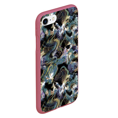 Чехол iPhone 7/8 матовый Узор для рыбака / 3D-Малиновый – фото 2