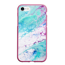 Чехол iPhone 7/8 матовый Цветная морская пена, цвет: 3D-малиновый