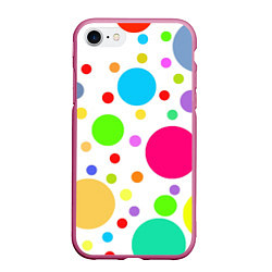 Чехол iPhone 7/8 матовый Polka dot, цвет: 3D-малиновый