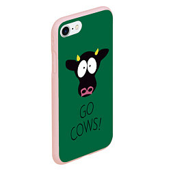 Чехол iPhone 7/8 матовый Go Cows, цвет: 3D-светло-розовый — фото 2