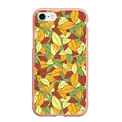 Чехол iPhone 7/8 матовый Яркие осенние листья, цвет: 3D-светло-розовый