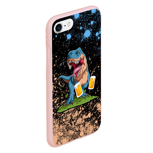Чехол iPhone 7/8 матовый Пивозавр - Краска / 3D-Светло-розовый – фото 2