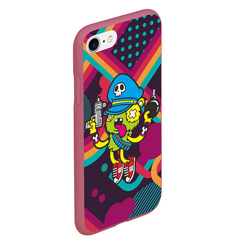 Чехол iPhone 7/8 матовый Crazy Bomberman / 3D-Малиновый – фото 2