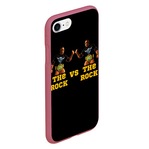 Чехол iPhone 7/8 матовый The ROCK VS The ROCK / 3D-Малиновый – фото 2