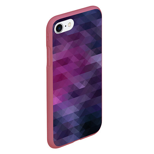 Чехол iPhone 7/8 матовый Фиолетово-бордовый узор / 3D-Малиновый – фото 2