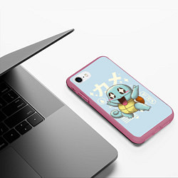Чехол iPhone 7/8 матовый Милый Сквиртл, цвет: 3D-малиновый — фото 2