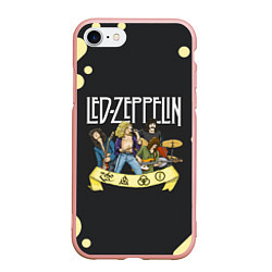 Чехол iPhone 7/8 матовый LED ZEPPELIN ЛЕД ЗЕППЕЛИН Z, цвет: 3D-светло-розовый