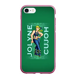 Чехол iPhone 7/8 матовый Jolyne Cujoh, цвет: 3D-малиновый