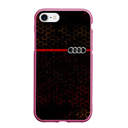 Чехол iPhone 7/8 матовый Ауди - Pro Racing Полоса, цвет: 3D-малиновый