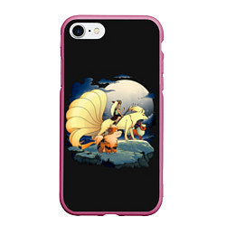 Чехол iPhone 7/8 матовый Принцесса Мононоке х Покемоны, цвет: 3D-малиновый