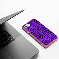 Чехол iPhone 7/8 матовый Абстрактный узор зебра, цвет: 3D-малиновый — фото 2