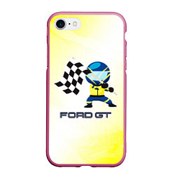 Чехол iPhone 7/8 матовый Ford - Racing, цвет: 3D-малиновый