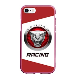 Чехол iPhone 7/8 матовый Ягуар - Racing, цвет: 3D-малиновый